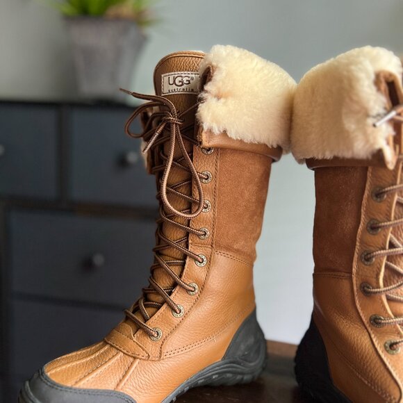 UGG Adirondack lll Tall Women's Boots Light Brown/Tan Black Size 5 - Picture 4 of 10